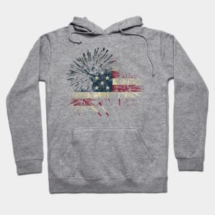 Happy July 4th American USA Flag Colorful Fireworks Hoodie